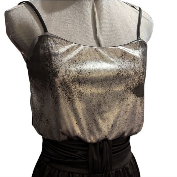 Vintage ‎ women's black and silver metallic pant jumpsuit size 5/6 - Picture 1 of 8